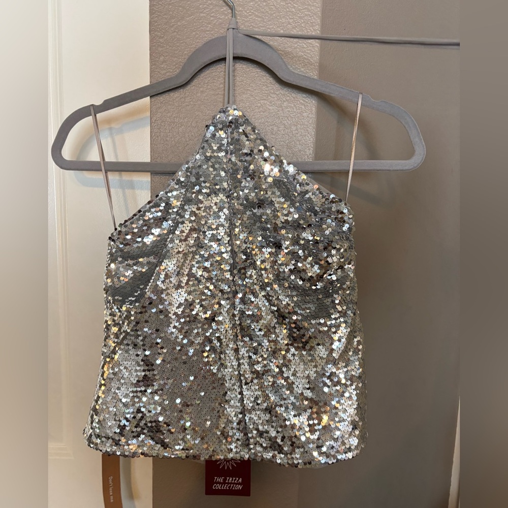 Reformation Tula Top Silver - Size 2